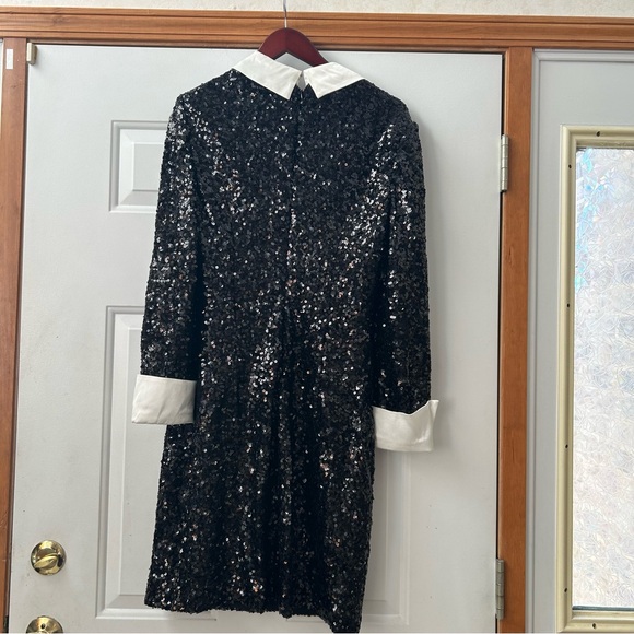 Eliza J sequib contrast collar and French cuff long sleeve dress size 14 - Picture 7 of 7